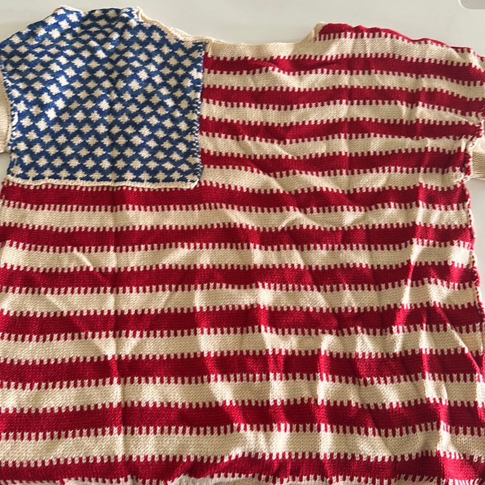 Knit American flag shirt